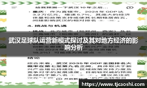 武汉足球队运营新模式探讨及其对地方经济的影响分析