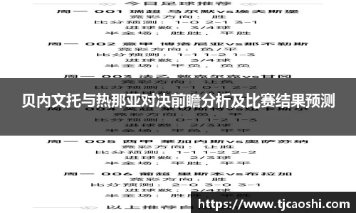 贝内文托与热那亚对决前瞻分析及比赛结果预测